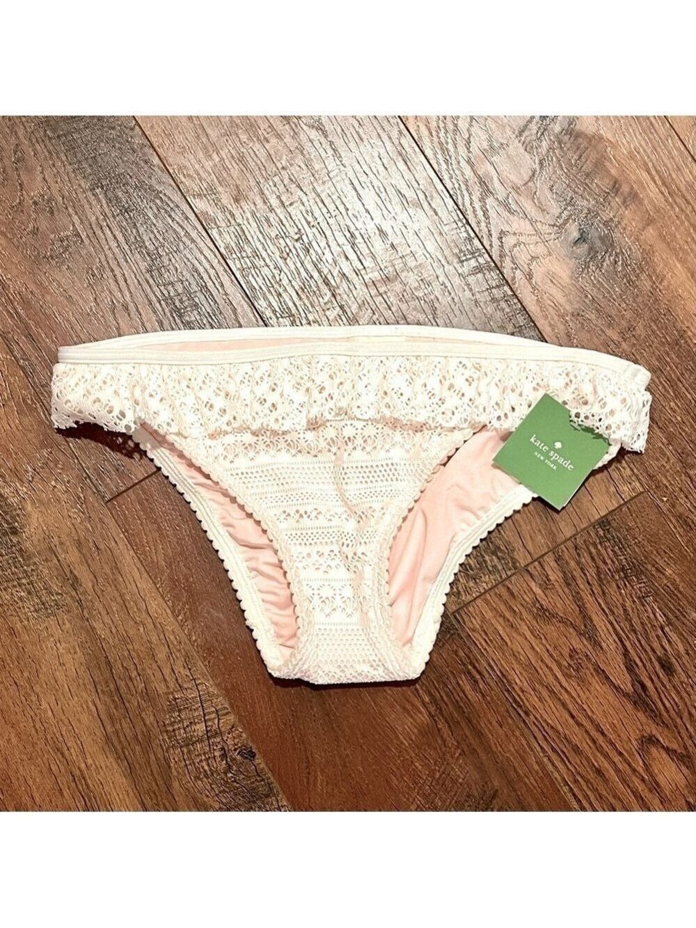 KATE SPADE lace overlay bikini bottom.  NWT Size M